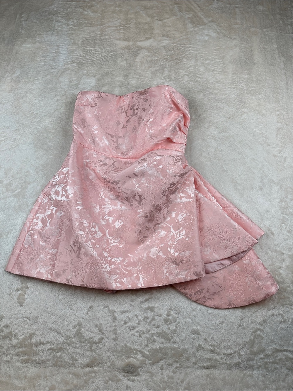 BABYBOO Elodie Playsuit Blush Pink Jacquard Strapless Romper Dress Size L NWT